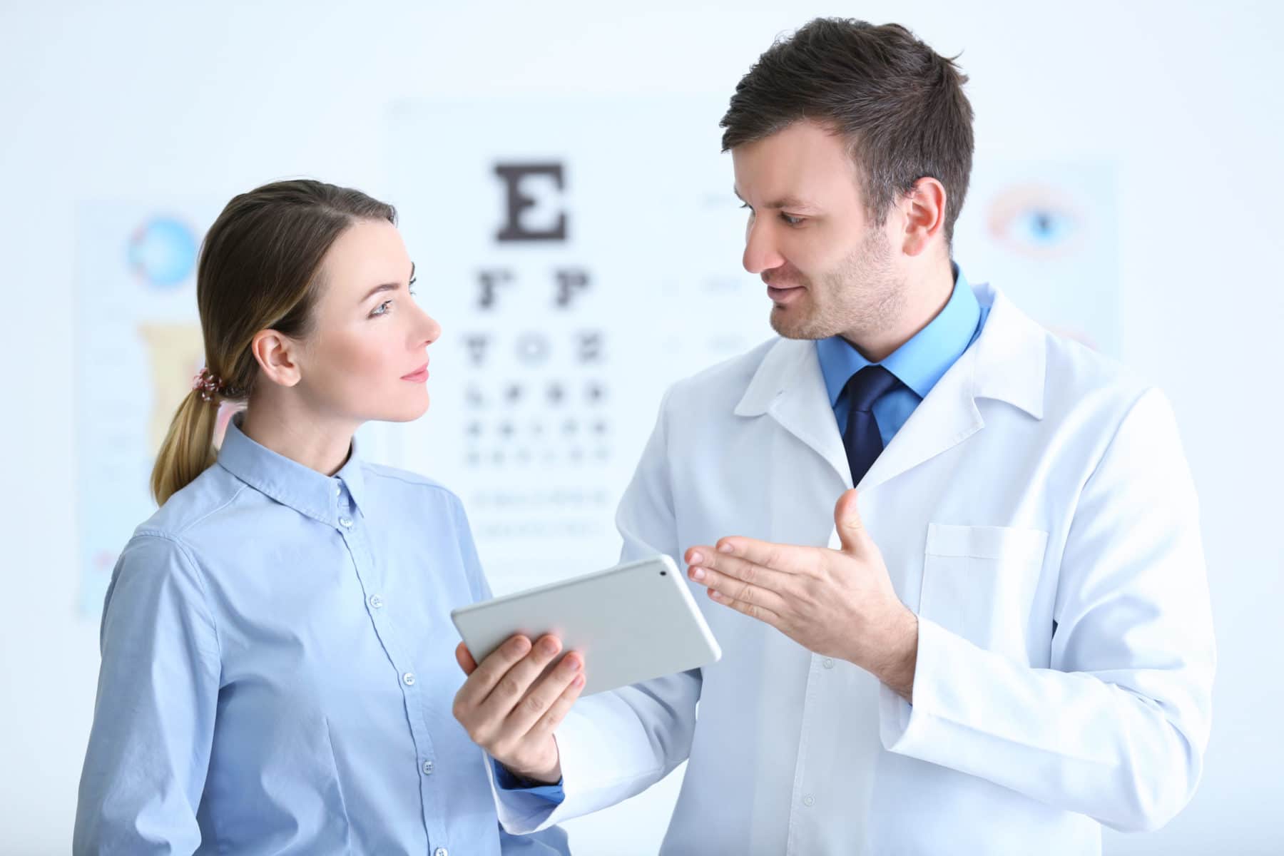Patient asking eye doctor questions