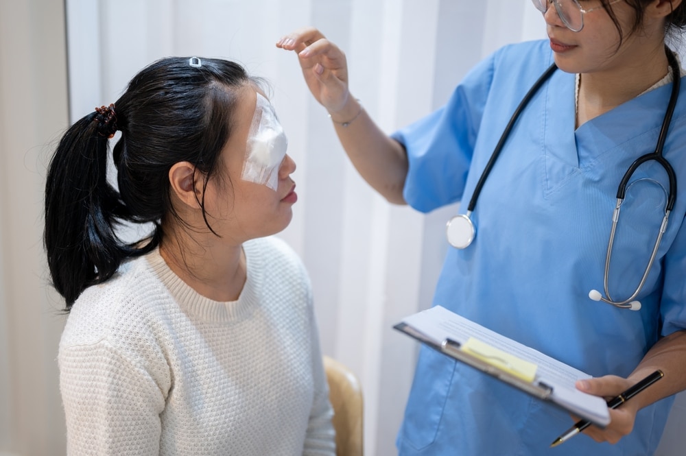 patient meeting with eye doctor